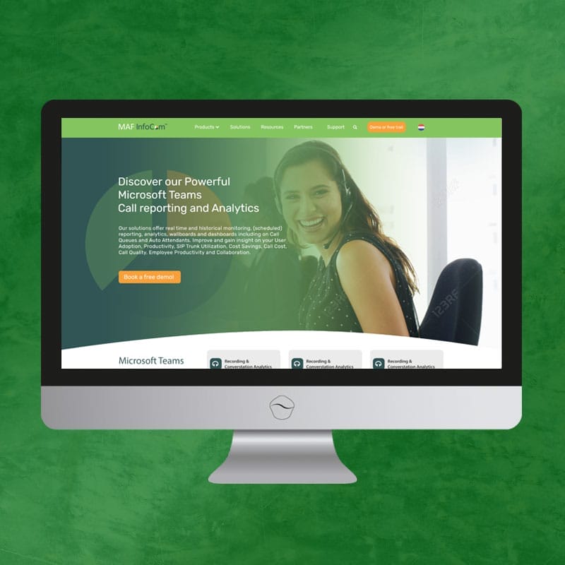 De WordPress website van MAF infocom