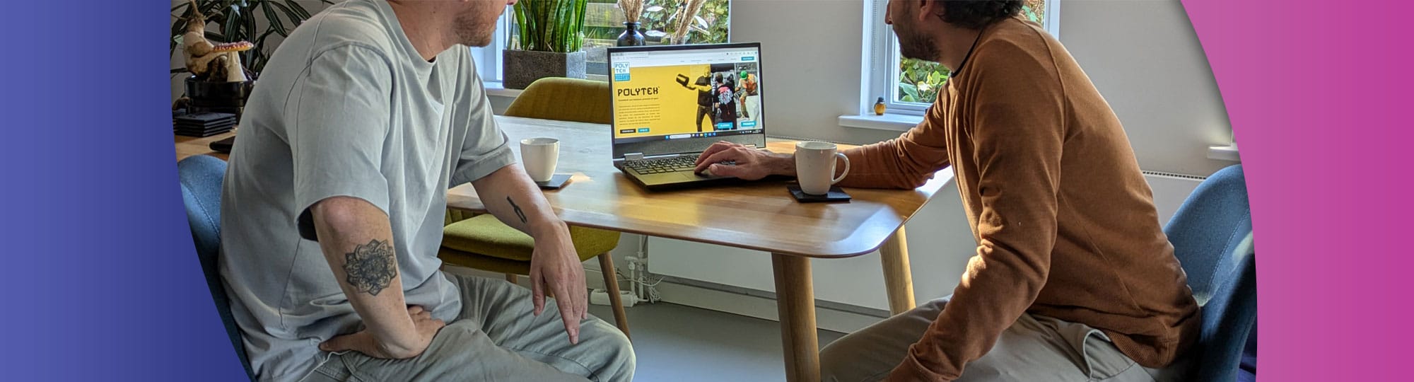 David met een klant over een WordPress website